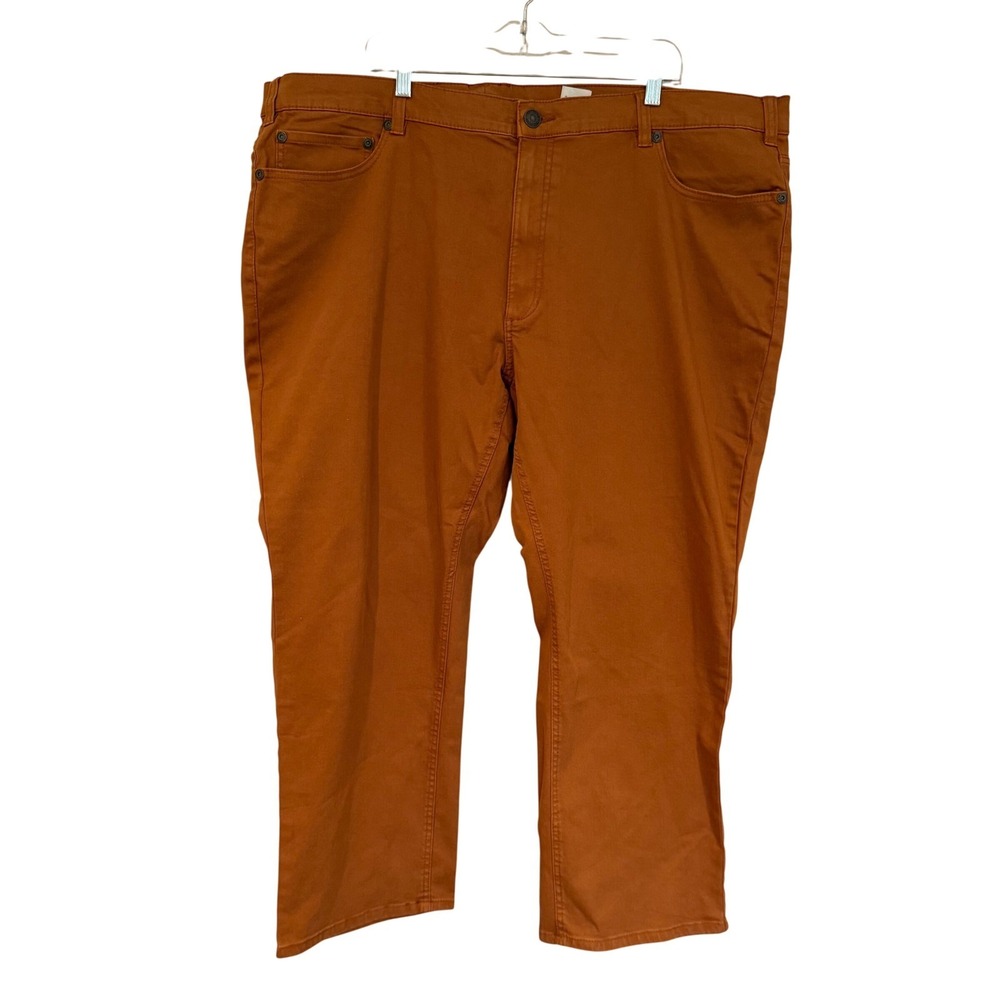 True Nation Athletic Fit Stretch Chinos Pants Mens 46x28 Brown‎ Twill Casual